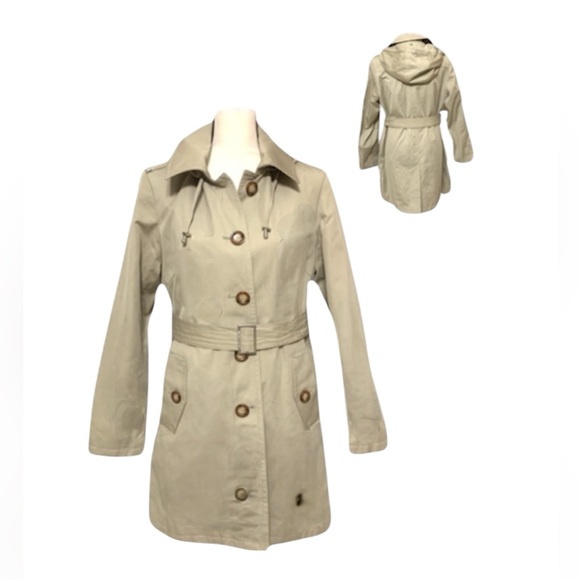 Michael Kors Jackets & Blazers - Michael Kors Khaki Belted Trench Rain Coat  Size M